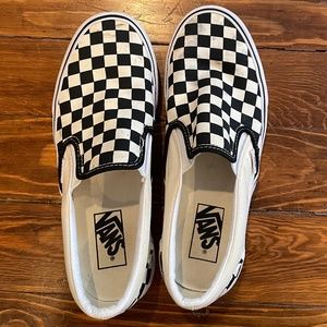 Vans Checkerboard slip-ons (mens 7.5, women 9) light stains